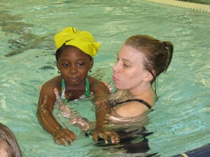 A Day Nursery student from our Guion Road center got one on one instruction at the Swim American program at the Natatorium.